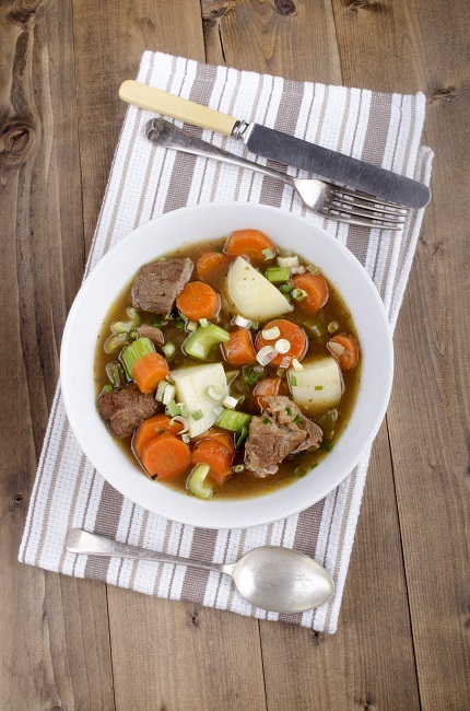 traditional irish lamb stew with carrot and potato